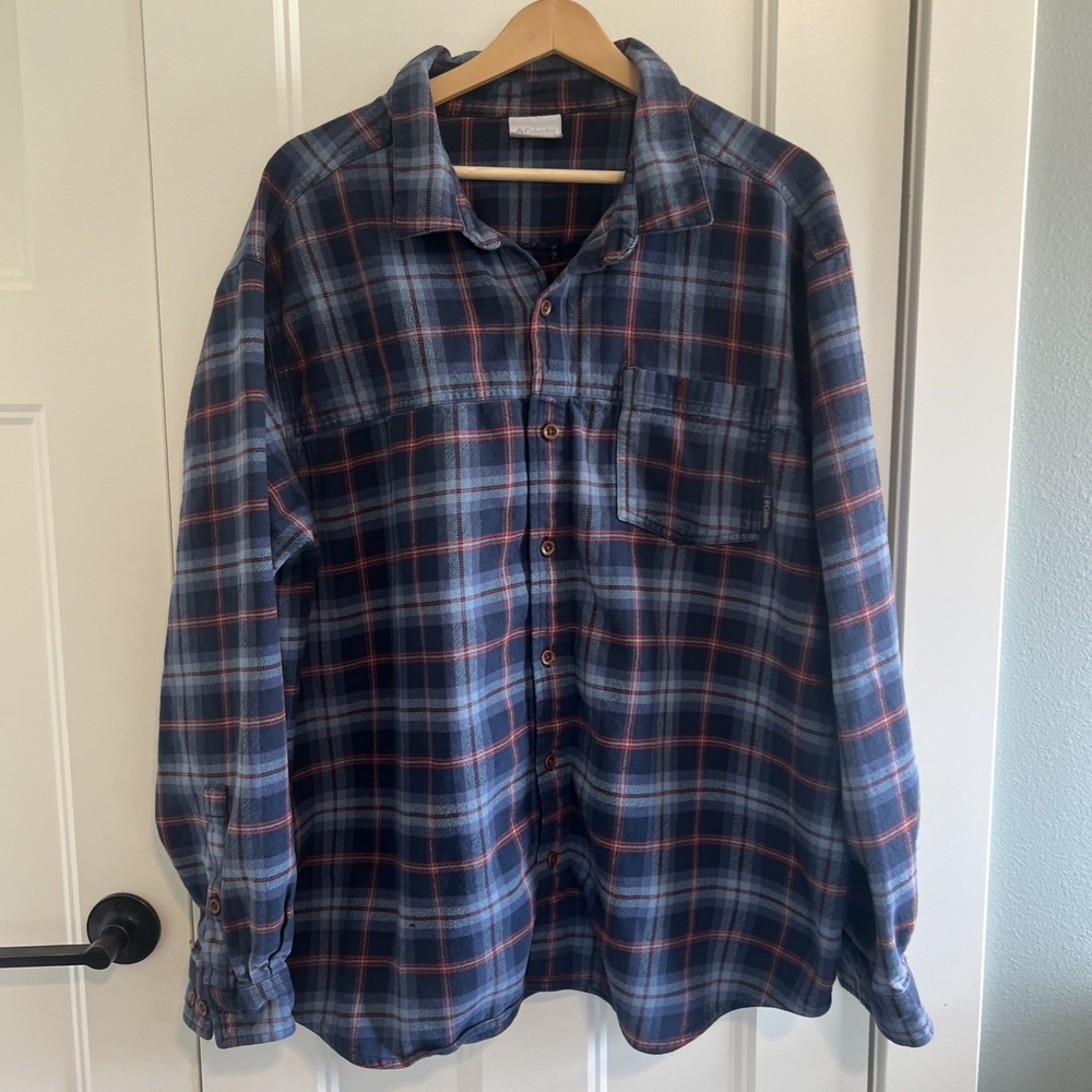 Vintage Columbia Flannel Long Sleeve Button Up Shirt‎ Size XXL